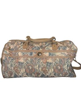 Jordache Floral Tapestry Vintage Duffle Weekend Travel Bag